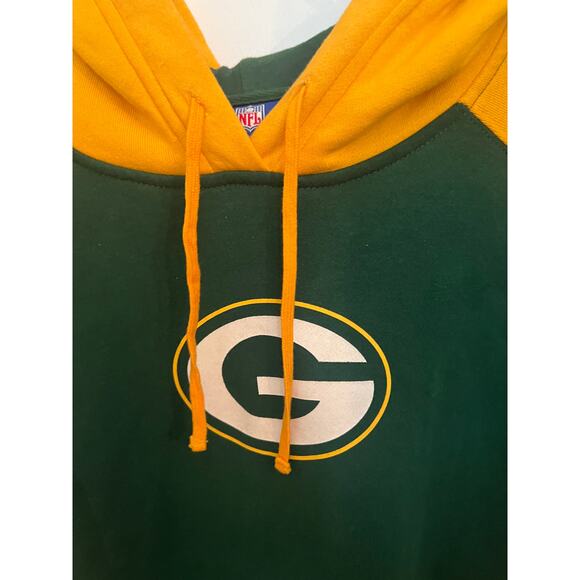 Reebok Men's Green Bay Packers Yellow & Green Long Sleeve Logo Hoodie XL Tall - Picture 6 of 8